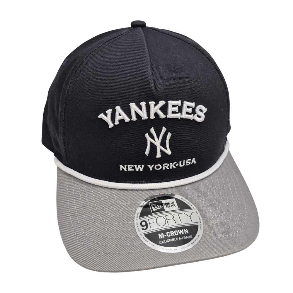 New Era New York Yankees USA Adjustable Cap Hat Navy Blue Grey One Size